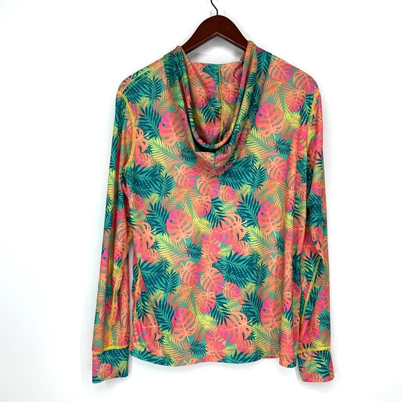 Men’s Ingear Neon Tropical Print Outdoor Popover Hoodie Fitted Kangaroo Pocket - Picture 2 of 16